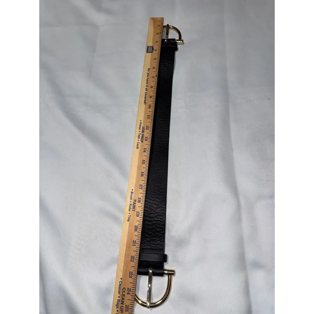 B-Low The Belt Black Leather Dual Gold Horseshoe Buckle Strap XS/S Replacement